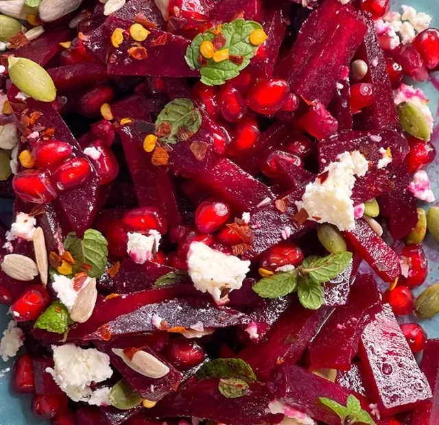 Beet and Pomegranate Kaleidoscope Salad Recipe