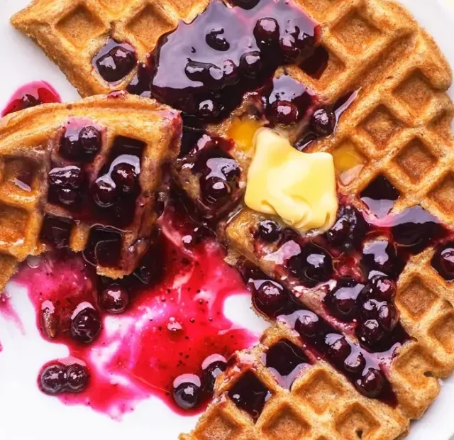 Whole Wheat and Blueberry Waffles