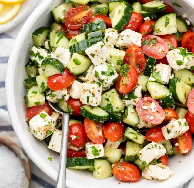 Tomato Cucumber Feta Salad Recipe